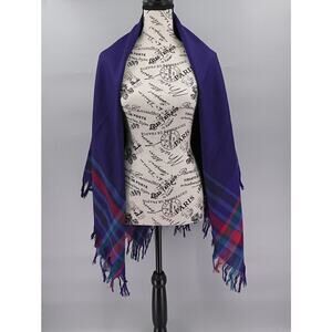 Avoca Handweavers Ireland Wrap Scarf 100% Wool Purple Shawl Nordic Art to Wear